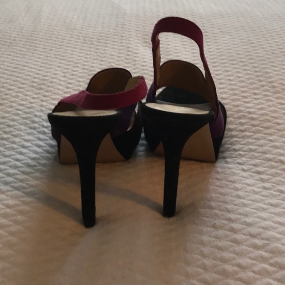 Platform suede slingback heels - Picture 4 of 6